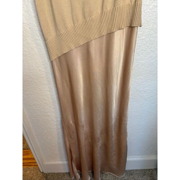 SOVERE / Rhyme Combo Slip Knit Dress in Champagne Size XL - Picture 6 of 12